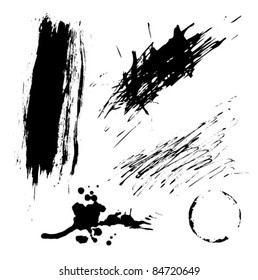 Set of vector grunge blurs