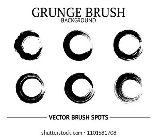 Set of vector grunge brush circles. Distress frames