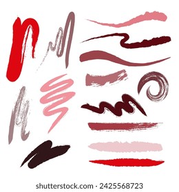 Set of vector grunge brush strokes