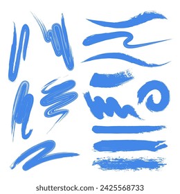 Set of vector grunge brush strokes