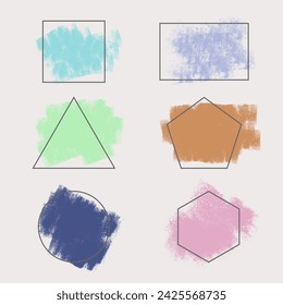 Conjunto de trazos de pincel de grunge vectorial