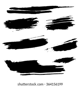 Set of vector grunge brush strokes