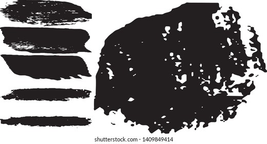 A set of vector grunge brushes. Abstract black spots on white background. Templates for inserting text