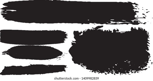 A set of vector grunge brushes. Abstract black spots on white background. Templates for inserting text