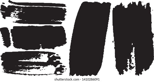 A set of vector grunge brushes. Abstract black spots on white background. Templates for inserting text