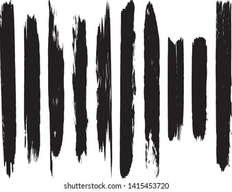 A set of vector grunge brushes. Abstract lines and spots. Dark ink texture