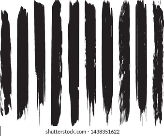 A Set Of Vector Grunge Brushes. Abstract Lines And Spots. Dark Ink Texture