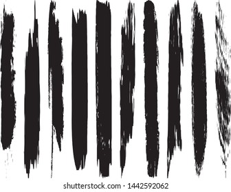 A set of vector grunge brushes. Abstract lines and spots. Dark ink texture