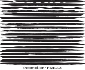 A set of vector grunge brushes. Abstract lines and spots. Dark ink texture