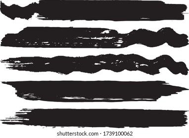 Conjunto de pinceles de grunge vectorial. Ataques abstractos de pintura seca
