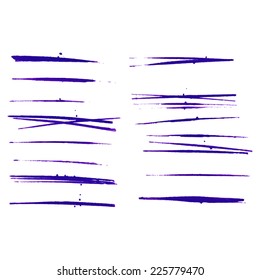 Set of vector grunge brushes. Abstract hand drawn ink strokes 