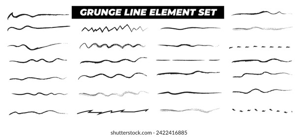 Set of vector grunge brushes. Abstract hand drawn ink strokes 3 4 6