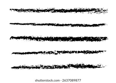 Set of vector grunge brushes on black colour