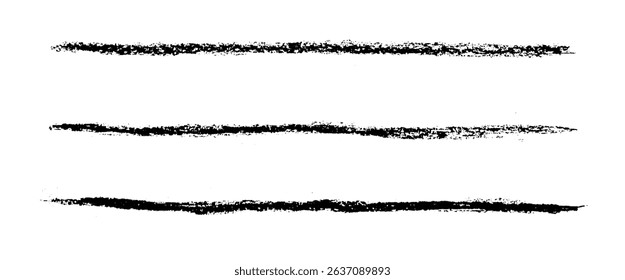 Set of vector grunge brushes on black colour