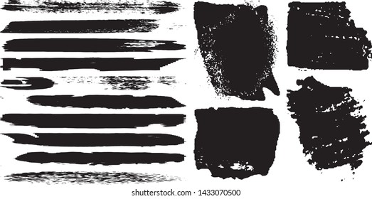 Set of vector grunge brushes in style