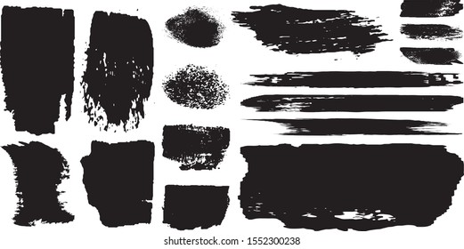 Set of vector grunge brushes in style