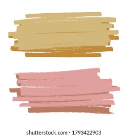 Set of vector grunge colored stickers isolated on white background. A group of labels with uneven rough edges drawn with an ink brush. Grunge backgrounds