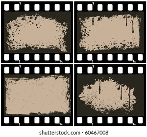 set vector grunge filmstrip frame