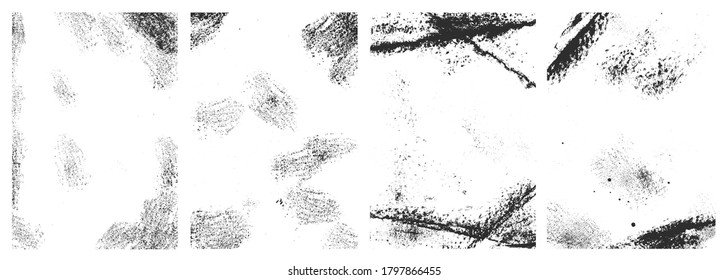 Set of the vector grunge textures isolated on white background.