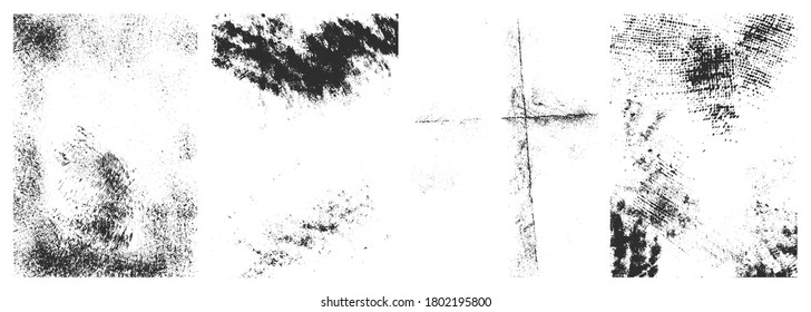 Conjunto de texturas de grueso vectorial aisladas en fondo blanco.