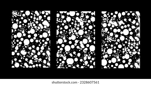 Set of the vector grunge textures isolated on white background.