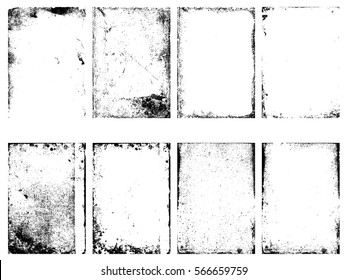 Set of the vector grunge textures isolated on white background.