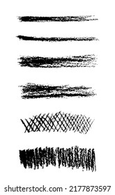 Set vector grungy charcoal pencil art brushes  Easy edit color   apply to any path  write   draw 