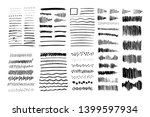 Set of vector grungy graphite pencil art brushes. Pencil textures of different shapes. Easy edit color and apply to any path, write and draw.