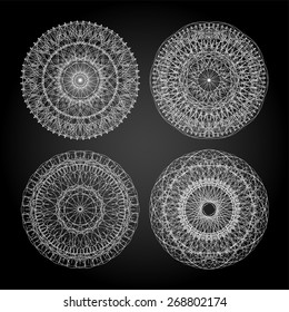 Set of vector guilloche, decorative elements