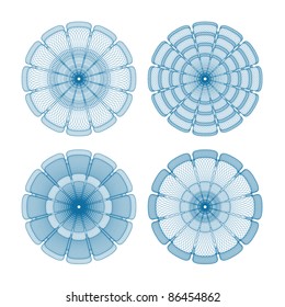 Set of vector guilloche element for certificate, money design