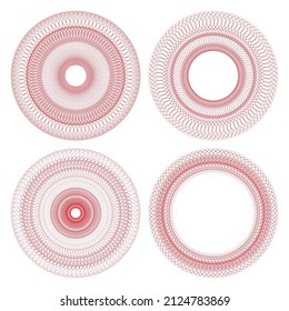 Set of vector guilloche rosettes.