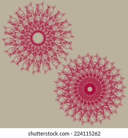 Set of Vector Guilloche Rosettes Certificate or Diplomas, Decorative Elements