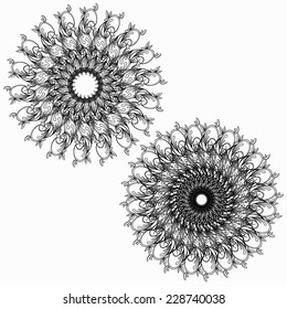 Set of Vector Guilloche Rosettes Certificate or Diplomas, Decorative Elements