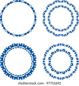 Set of vector guilloche rosettes certificate or diplomas, decorative elements