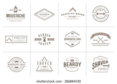 Set of Vector Hairdresser Barber Shop Elements and Shave Shop Icons Illustration can be used as Logo or Icon in premium quality