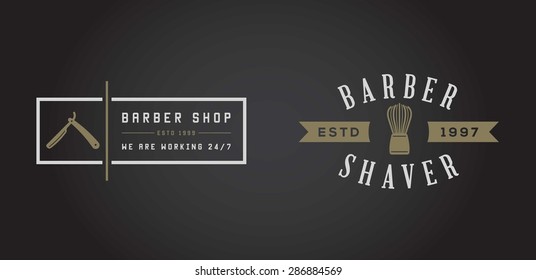 Set of Vector Hairdresser Barber Shop Elements and Shave Shop Icons Illustration can be used as Logo or Icon in premium quality