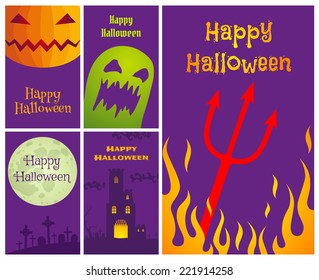 Set of a vector Halloween cards