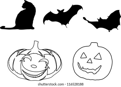 Set of vector Halloween design