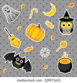 Set of vector Halloween elements