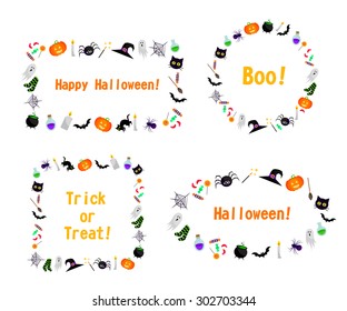 Set of vector halloween frames. Elements for design.