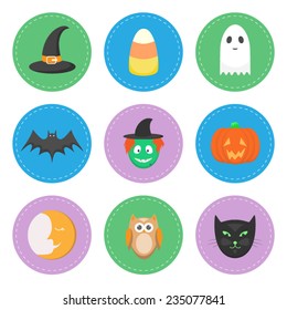 Set of vector Halloween icons
