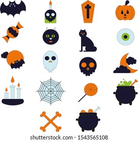 Set of vector halloween illustrations.