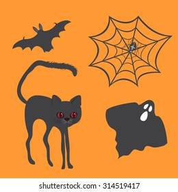 Set of vector Halloween illustrations