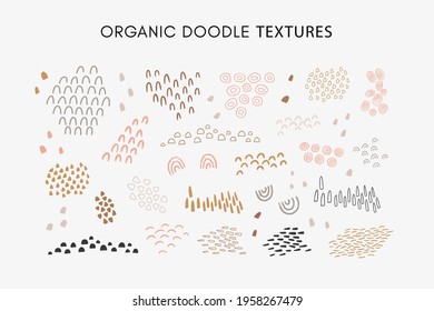 Set of vector hand drawn abstract organic textures