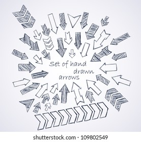 Set Of Vector Hand Drawn Arrows