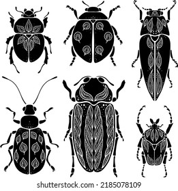 Set Of Vector Hand Drawn Bugs.