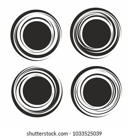 Set of vector hand drawn circles using sketch drawing scribble circle lines. Doodle circular logo design elements.