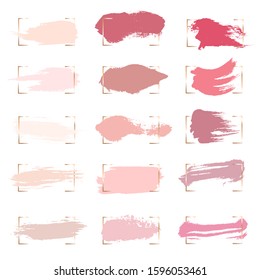 Set of vector hand drawn color brush strokes, spots. Abstract graphic elements for design. 