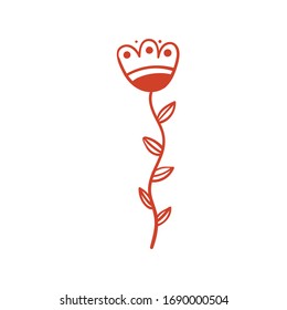 Conjunto de flores vectoriales dibujadas a mano estilizadas niños negros y blancos. Estilo de doodle, ilustración gráfica. Decorativo lindo. Diseño para niños coloreando. Aislado sobre un fondo blanco.