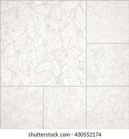 Set of vector hand drawn swirl floral patterns.